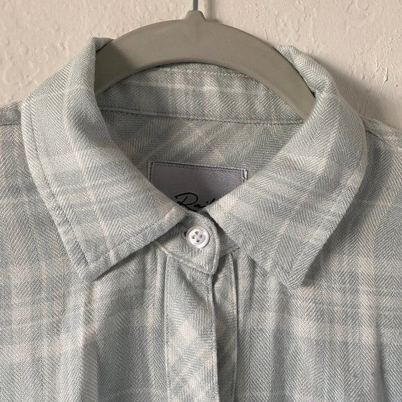 Rails Womens Hunter Top Seafoam Button Down Size XXS Casual Long Sleeve Plaid - Picture 3 of 11